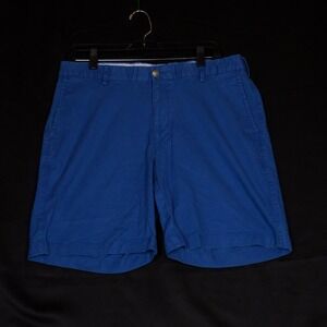 Peter Millar Chino Shorts Mens 34 Blue Flat Front Casual Cotton‎ Golf